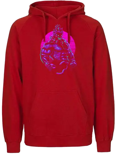 Retro Evil fighter - street, fight, gaming, neon, retro - Fairtrade Hoodie