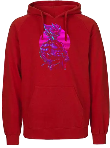 Retro Next level - neon, anime, manga, dragon - Fairtrade Hoodie