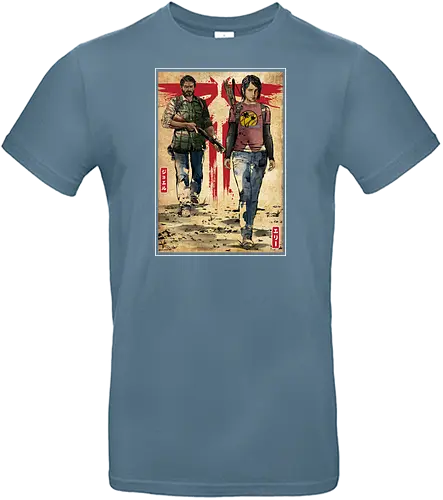 Joel and Ellie woodblock - last, us, gaming, game - Standard T-Shirt
