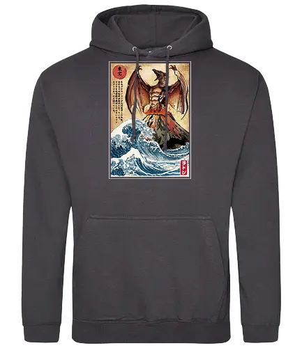 Fire pteranodon in Japan - pteranodon, dinosaur, kanagawa, Volcano, grt wave - Standard Hoodie