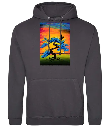 Cat watching the sunset - cat, tree, sunset, butiful - Standard Hoodie