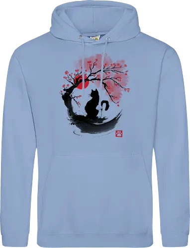 Sakura cat sumi e - sakura, hanami, cat, katze - Standard Hoodie