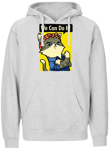 We Cat do it - we can do it, cat, katze, work, poster - Fairtrade Hoodie