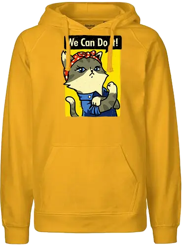 We Cat do it - we can do it, cat, katze, work, poster - Fairtrade Hoodie