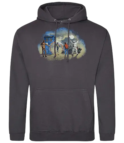 Somewhere in Time - timetravel, time, timolord, tardis, future, back, mcfly, doc, mashup, robot - Standard Hoodie