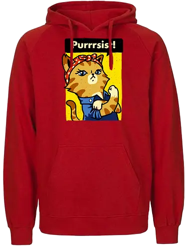 Purrsist! - persist, cat, katze, we can do it, poster - Fairtrade Hoodie