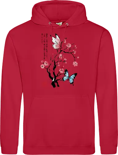 Two butterflies sumi e