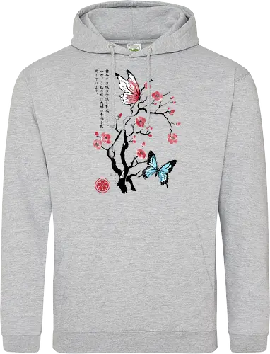 Two butterflies sumi e