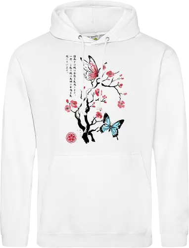 Two butterflies sumi e