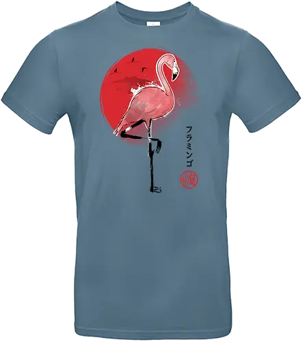 Flamingo sumi e - flamingo, art, sun - Standard T-Shirt