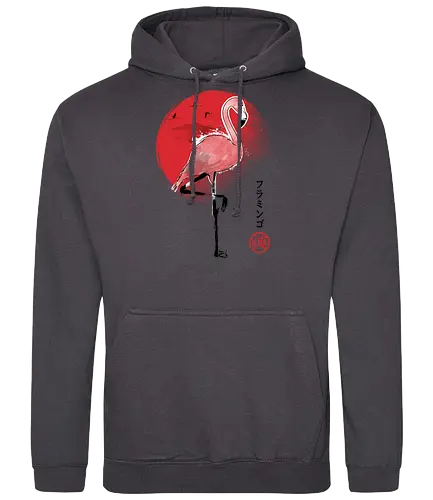 Flamingo sumi e - flamingo, art, sun - Standard Hoodie