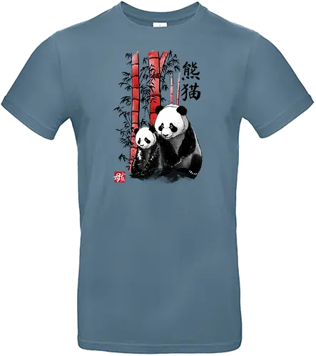 Panda and cub sumi e - panda, bamboo, br - Standard T-Shirt