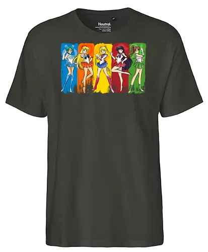 Sailor scouts - moon, colorful, warrior, luna - Fairtrade T-Shirt