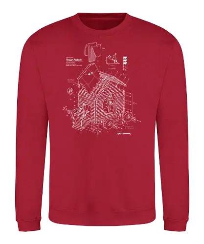 Trojan Rabbit - monty python, Wooden, rabbit, kaninchen, Trojanisches Pferd, holy grail - Sweatshirt