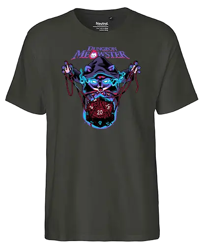 Dungeon Meowster - dungeons, dragons, pen and paper, cat, katze, dice, würfel, w20, Pen and Paper - Fairtrade T-Shirt