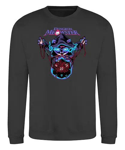 Dungeon Meowster - dungeons, dragons, pen and paper, cat, katze, dice, würfel, w20, Pen and Paper - Sweatshirt