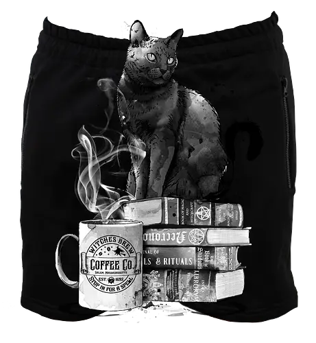 Cat books and coffee