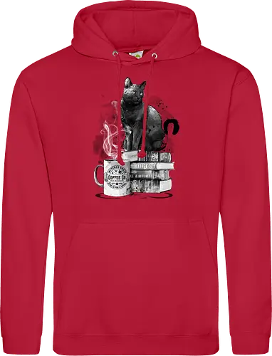 Cat books and coffee