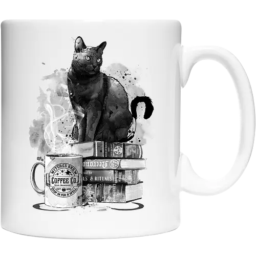 Cat books and coffee