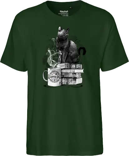Cat books and coffee