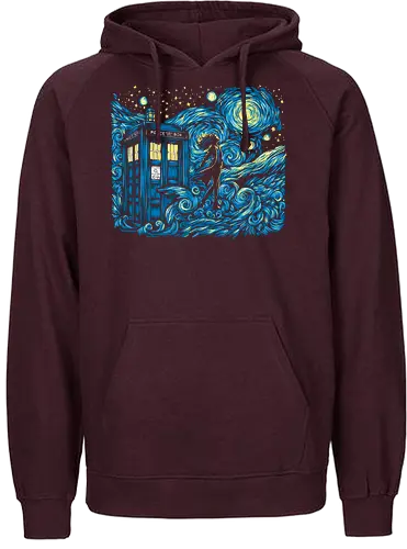 Dreams of Time and Space - starry night, stars, timetravel, doctor, who - Fairtrade Hoodie