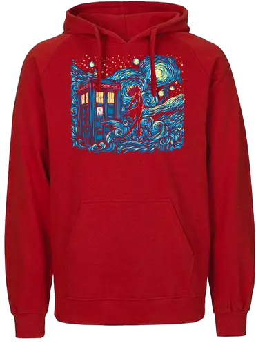 Dreams of Time and Space - starry night, stars, timetravel, doctor, who - Fairtrade Hoodie