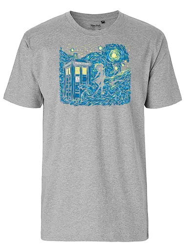 Dreams of Time and Space - starry night, stars, timetravel, doctor, who - Fairtrade T-Shirt