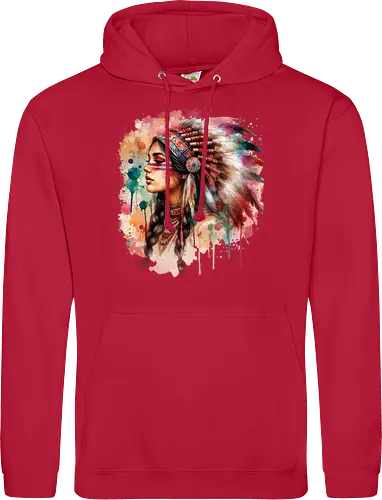 Native american woman watercolor - native, Native american - Standard Hoodie