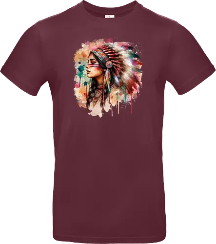 Native american woman watercolor - native, Native american - Standard T-Shirt
