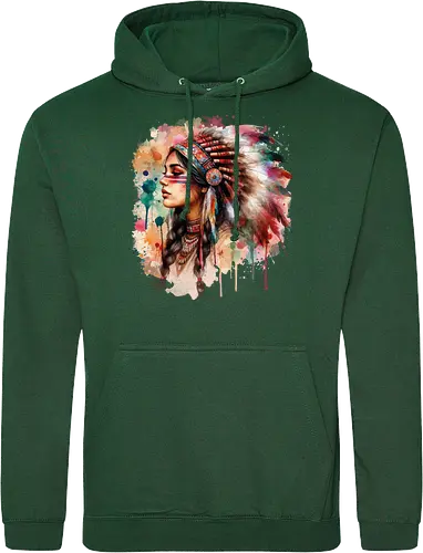 Native american woman watercolor - native, Native american - Standard Hoodie