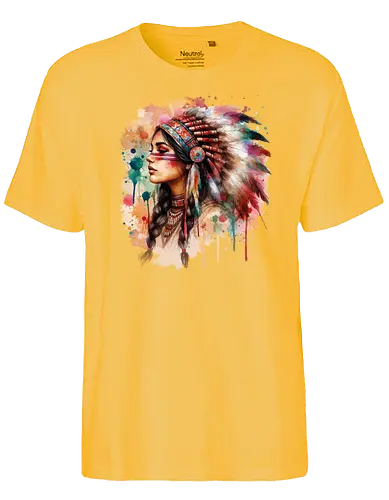 Native american woman watercolor - native, Native american - Fairtrade T-Shirt
