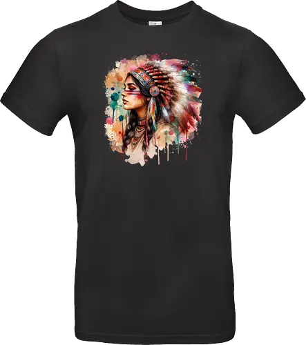 Native american woman watercolor - native, Native american - Standard T-Shirt