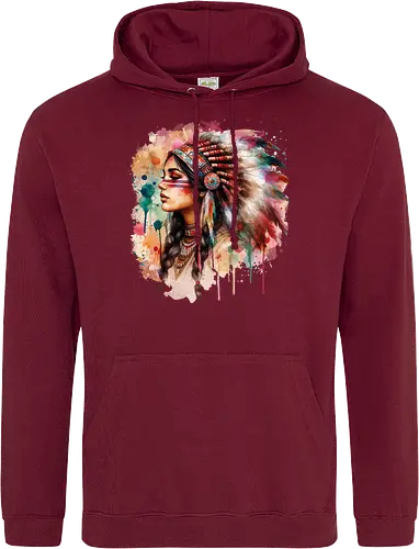 Native american woman watercolor - native, Native american - Standard Hoodie