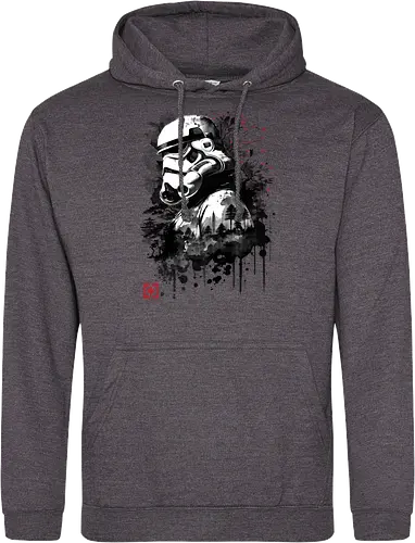 Trooper in the forest sumi e - space opera, scifi, space - Standard Hoodie