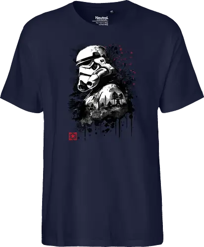 Trooper in the forest sumi e - space opera, scifi, space - Fairtrade T-Shirt