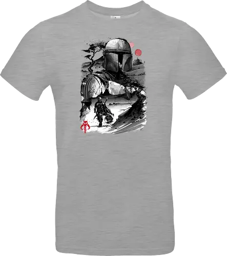 The bounty hunter in the desert sumi e