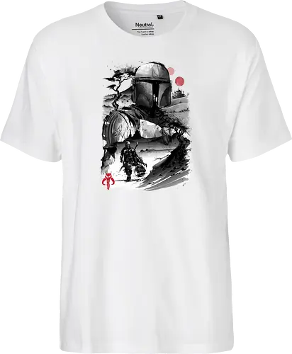 The bounty hunter in the desert sumi e