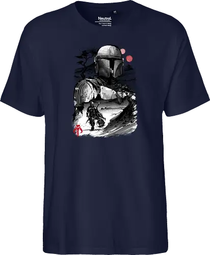 The bounty hunter in the desert sumi e