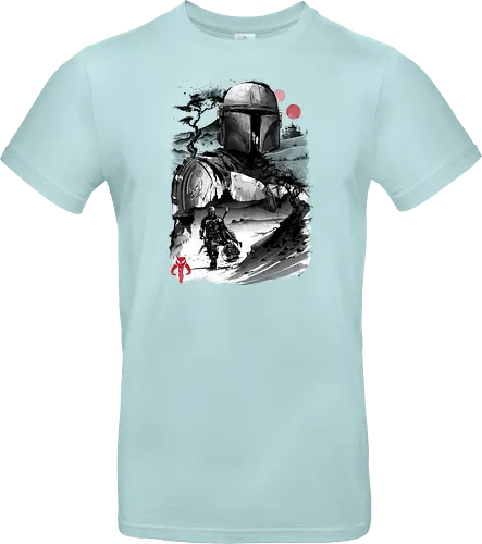 The bounty hunter in the desert sumi e