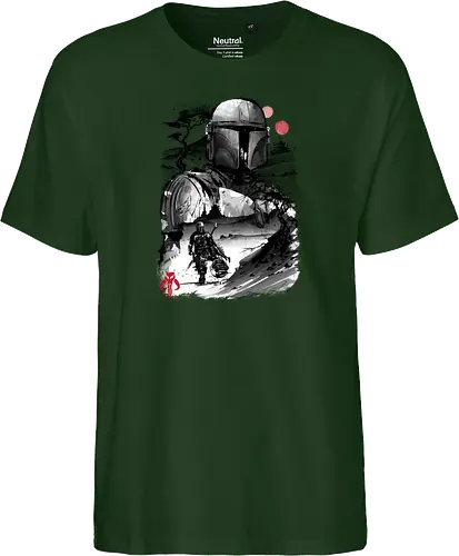 The bounty hunter in the desert sumi e