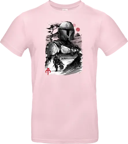 The bounty hunter in the desert sumi e