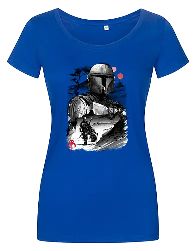 The bounty hunter in the desert sumi e