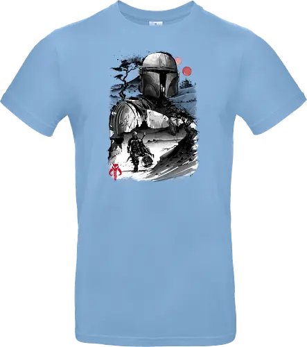 The bounty hunter in the desert sumi e
