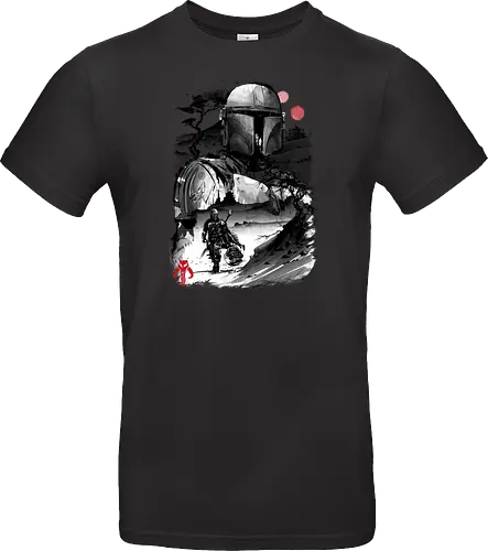 The bounty hunter in the desert sumi e