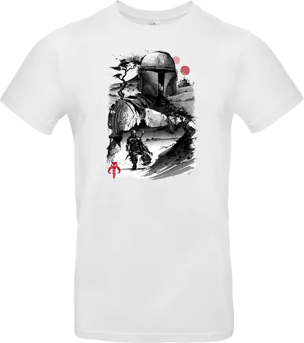 The bounty hunter in the desert sumi e