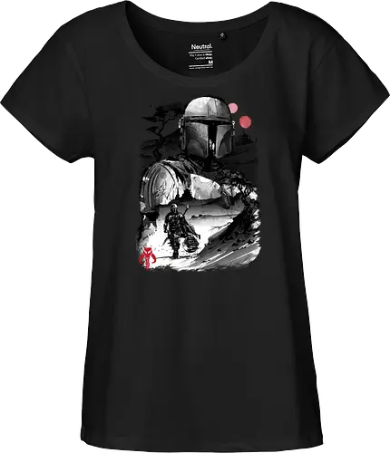 The bounty hunter in the desert sumi e