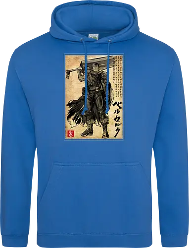 Black swordsman woodblock