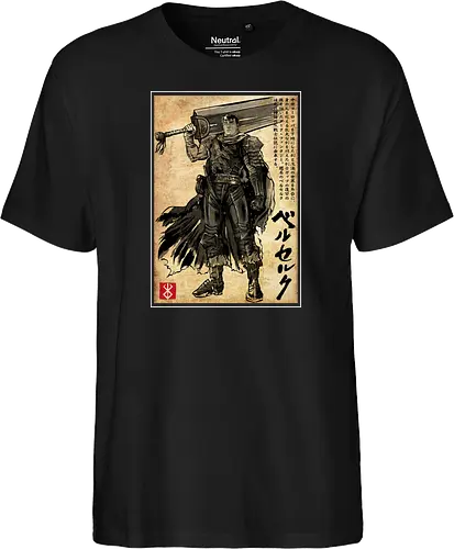 Black swordsman woodblock