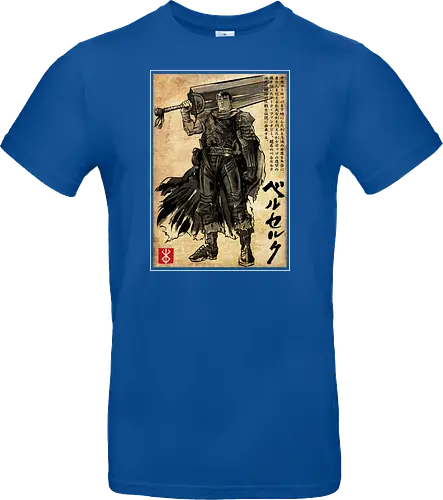 Black swordsman woodblock