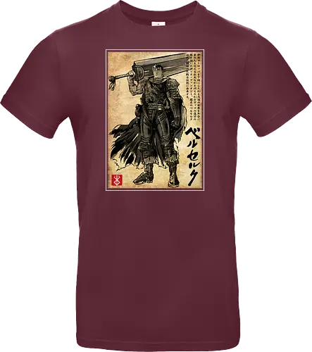 Black swordsman woodblock